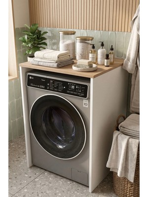 Yurudesign Nord Çamaşır Makinesi Dolabı Sepet-Beyaz ND10-SW