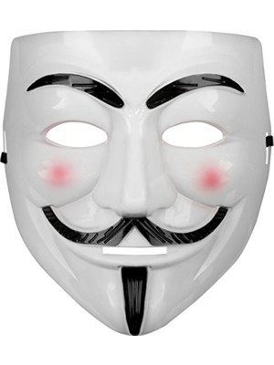Skygo Beyaz Renk Pembe Yanaklı İthal V For Vendetta Maskesi