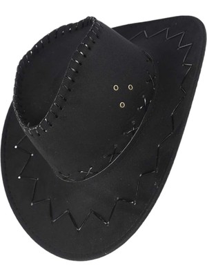 Moda Nokta Unisex Siyah Kovboy Şapkası