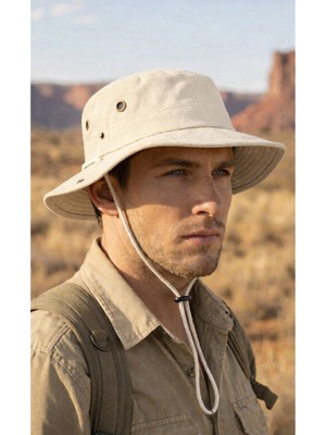 Moda Nokta Lüks Safari Şapka Kanvars