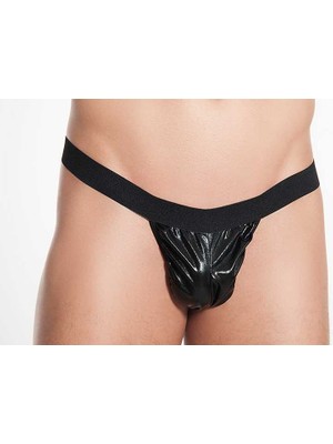 Bacio Fantezi Siyah Lame Seksi Erkek String - Tanga BC4589
