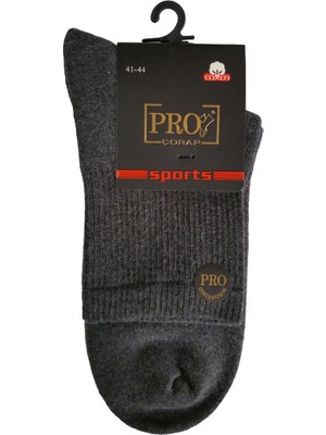 Pro Çorap 14013 Havlu Erkek Patik Çorabı Gri 41-44