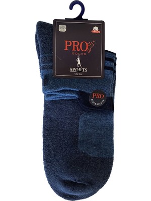 Pro Çorap 14015 Dukha Havlu Erkek Patik Çorabı Mavi 41-44