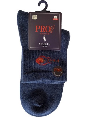 Pro Çorap 14012 Aztec Havlu Erkek Patik Çorabı Mavi 41-44