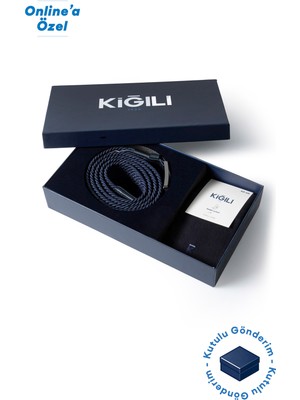 Kiğılı Likralı Esnek Spor Örgü Kemer & 2'li Bambu Çorap Hediye Kutulu Set