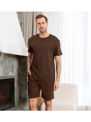 Aydoğan Lodos Store Erkek Kısa Kollu Şortlu Bambu Pamuk Karışımlı Pijama Takımı