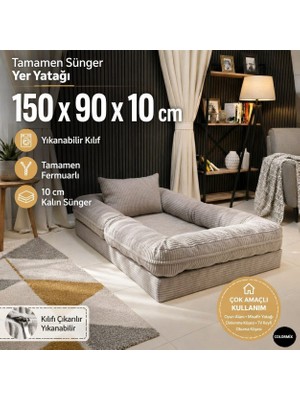 Colormix Çocuk Yer Yatağı 150X90 cm Yıkanabilir Kılıf Fermuarlı Minder Yatak