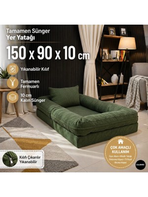 Colormix Çocuk Yer Yatağı 150X90 cm Yıkanabilir Kılıf Fermuarlı Minder Yatak