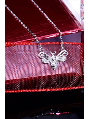 Innuendo Jewelry 925 Ayar Gümüş Taş Detaylı Yusufçuk Kolye