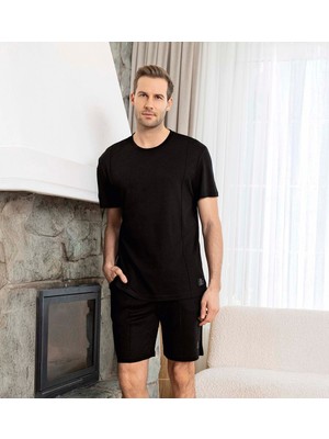 Aydoğan Lodos Store Erkek Kısa Kollu Şortlu Bambu Pamuk Karışımlı Pijama Takımı