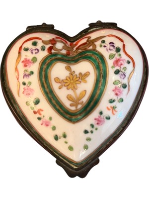 TT Fransız El Boyama Mineli Porselen Bonboniyer - 8 cm 8 cm 4 cm