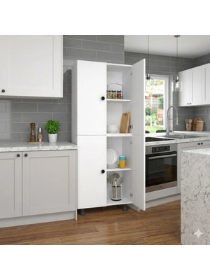 Zerka Concept Valentu Mdf 4 Raflı Çok Amaçlı Mutfak Banyo Ayakkabılık DOLAP50CM