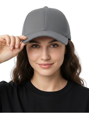 Moda Nokta Basic Şapka - Gri %100 Pamuk Gabardin Unisex Model