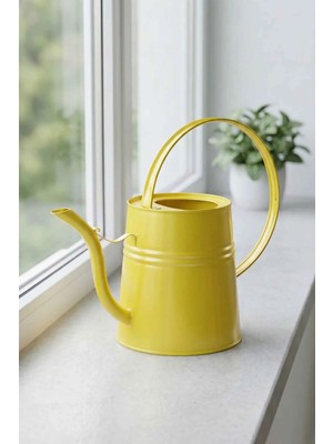 Desen Dekorasyon Sophia 2 Litre Metal Çiçek Saksı Sulama Kabı Sarı - Modern Dekoratif Çok Amaçlı Sulak