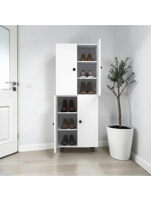 Zerka Concept Asos Tamamı Mdf 6 Raflı Çok Amaçlı Mutfak Banyo Ayakkabılık Dolap 50 cm