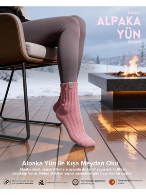 NordSox Kadın Alpaka Yün Çorap 3’lü Paket