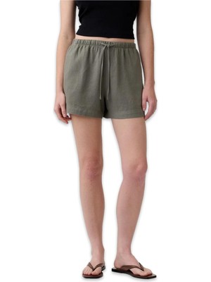 Gap 884125 V-Linen 4ın Easy Haki Kadın Şort