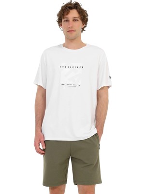 Lumberjack ml 11CRISFW25ELG-1 5pr Kırık Beyaz Erkek Kısa Kol T-Shirt