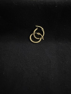 Sarezza Gold Altın Kare Kesim Halka Küpe Çift