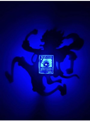 3D LED Lamba One Piece Monkey D. Luffy, Anime Temalı Gece Işığı Gölge Lamba
