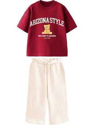 Lolli Boom Kids Unisex Arizona State Bordo - Krem Alt Üst Takım  - Bordo - 4-5 Yaş - ST01216-BORDO-4-5 Yaş