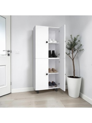 Zerka Concept Faro Mdf 4 Raflı Çok Amaçlı Mutfak Banyo Ayakkabılık Dolap 50CM