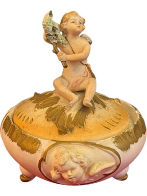 TT 1900 Başları Fransız El Boyama Seramik Bonboniyer - 13 cm 14 cm