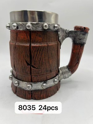 Zenvia Büyük Boy Çatlak Fıçı Temalı Çelik Kupa Kod 8035 ZNV-EVVN3263