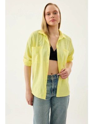 Vitrin Basic Oversize Önden Cepli Gömlek