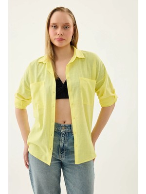 Vitrin Basic Oversize Önden Cepli Gömlek