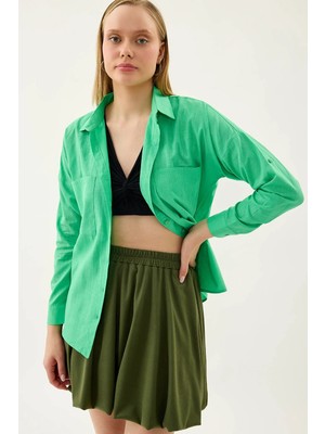 Vitrin Basic Oversize Önden Cepli Gömlek