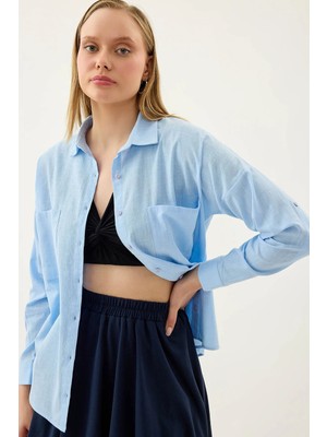 Vitrin Basic Oversize Önden Cepli Gömlek