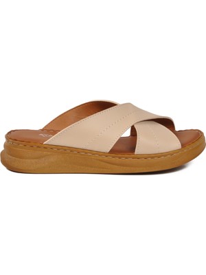 Ayakmod Bej Comfortsole Taban Kadın Terlik 492148 Z