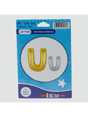 Zero Land Cosmotex Gümüş Renkli 40X100 Harfli Folyo Balon-U