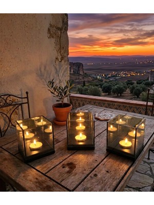 Glow Design 3 Adet Tek Mumlu Mumluk Seti - Ev Dekorasyon Hediyelik Ürün