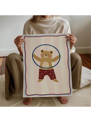 Pegziz Çocuk Odası Akrobat Ayıcık Temalı Dekoratif Poster Çocuk ve Bebek Odası Duvar Dekoru
