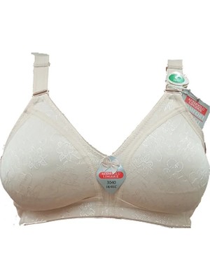 Nana & Mayka Moda Kadın Sütyen C Cup Ten Dikişsiz Toparlayıcı Minimizer Telsiz Çiçek Desenli Jakarlı Saten