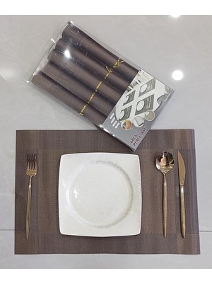 Pinkev 6 Kişilik Pvc Amerikan Servis Supla Seti - 30X45CM