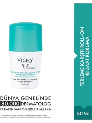 Vichy Kokusuz Unisex Roll-on Deodorant 50 ml – Hipoalerjenik, Alkol ve Paraben İçermeyen 48 Saat Etkili Koruma