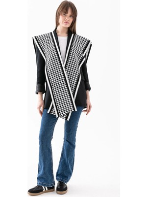 Osmanlı Triko Çift Taraflı  Patchwork Triko Atkı – Kare Parçalı Unisex Spor Omuz Şalı, Boho Stil Kışlık Atkı