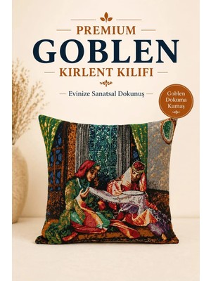 Goblen Kaneviçe Desen Kırlent Kılıf