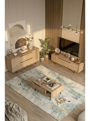 Yurudesign Ocean Tv Ünitesi Orta Sehpa Konsol 3'lü Set Sepet ON20-S