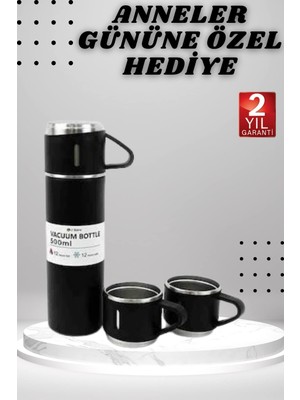 3 Bardaklı Termos Seti Anneler Gününe Özel Hediye Taşınabilir Sızdırmaz Isı Koruyucu
