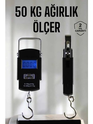 Ağırlık Ölçer 50 kg El Terazisi El Kantarı Pilli LED Ekran