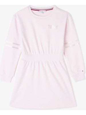 Tommy Hilfiger Satin Applique Çocuk Pembe Elbise