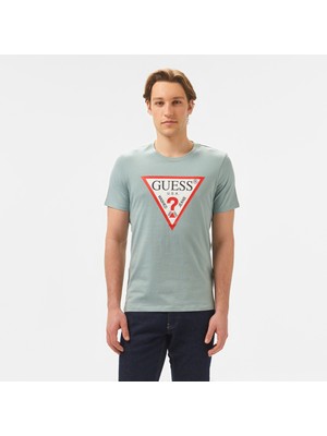 Guess Cn Original Logo Mid Organiceam 180 Erkek Gri T-Shirt