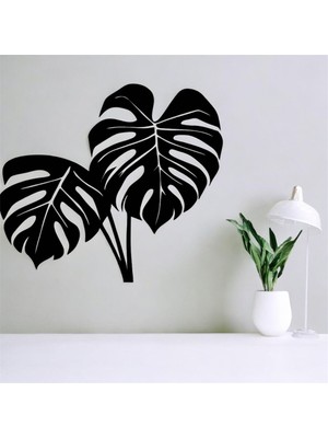 Lazer Kesim Metal Duvar Dekoru, Salon Yaprağı 40 cm