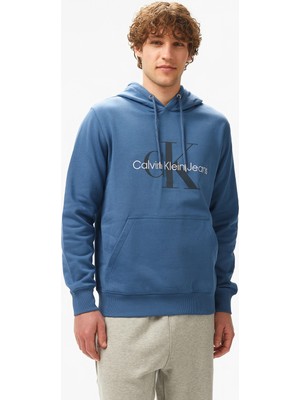 Calvin Klein Jeans Erkek Mavi Sweatshirt