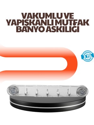 Çok Amaçlı Vakumlu Askılık Yapışkanlı Kolay Montajlı