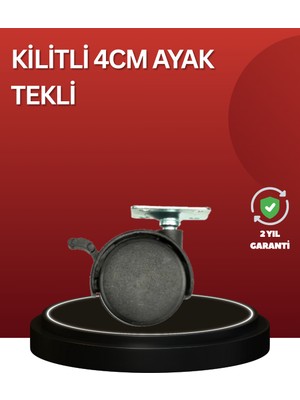 Sessiz Dönen Kilitli Mobilya Tekerleği 4 cm